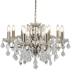 Discount Searchlight Kronleuchter Kristall Ø 70 cm in Messing Antik 8x E14