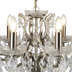 Discount Searchlight Kronleuchter Kristall Ø 70 cm in Messing Antik 8x E14