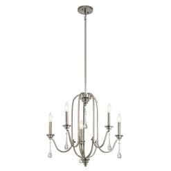 Elstead Kronleuchter Kristall Metall 61 cm breit 5x E14 Klassisch* Esszimmer Lampen|Schlafzimmer Lampen