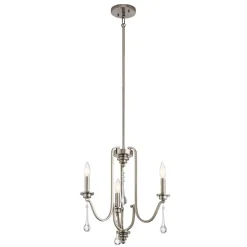 Elstead Kronleuchter Kristall Metall B: 45,7 cm 3-armig E14 ZINNIA* Hängelampen|Esszimmer Lampen