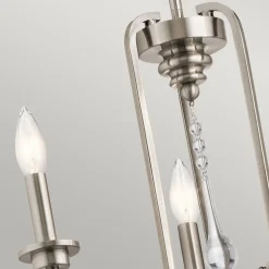 Elstead Kronleuchter Kristall Metall B: 45,7 cm 3-armig E14 ZINNIA* Hängelampen|Esszimmer Lampen