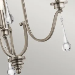 Elstead Kronleuchter Kristall Metall B: 45,7 cm 3-armig E14 ZINNIA* Hängelampen|Esszimmer Lampen