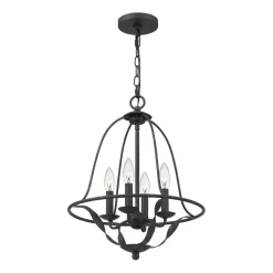 Best Elstead Kronleuchter Landhaus Rustikal Ø 40,5 cm Shabby Grau 4x E14