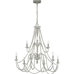 Elstead Kronleuchter Landhaus Shabby B: 81,3 cm H: max. 311 cm Grau* Hängelampen|Schlafzimmer Lampen