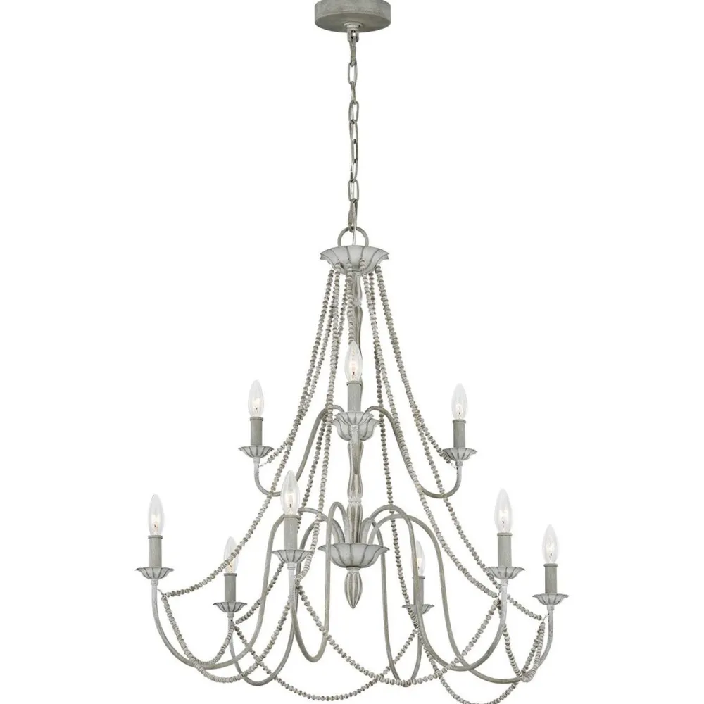 Elstead Kronleuchter Landhaus Shabby B: 81,3 cm H: max. 311 cm Grau* Hängelampen|Schlafzimmer Lampen