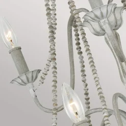 Elstead Kronleuchter Landhaus Shabby B: 81,3 cm H: max. 311 cm Grau* Hängelampen|Schlafzimmer Lampen