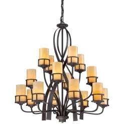 Outlet Elstead Kronleuchter LAPIDE 16-flmg kürzbar Rustikal Lampe