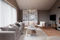 New By Rydéns Kronleuchter LED B: 80 cm 3 Ringe Holz 2700 K warmweiß