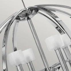 Elstead Kronleuchter LED G9 rund D: 71,3 cm Metall Glas in Chrom Weiß* Wohnzimmerlampen|Esszimmer Lampen