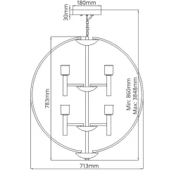 Elstead Kronleuchter LED G9 rund D: 71,3 cm Metall Glas in Chrom Weiß* Wohnzimmerlampen|Esszimmer Lampen
