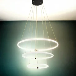 Outlet Searchlight Kronleuchter LED Schwarz Weiß 3000 K 7195 lm Ø 79 cm