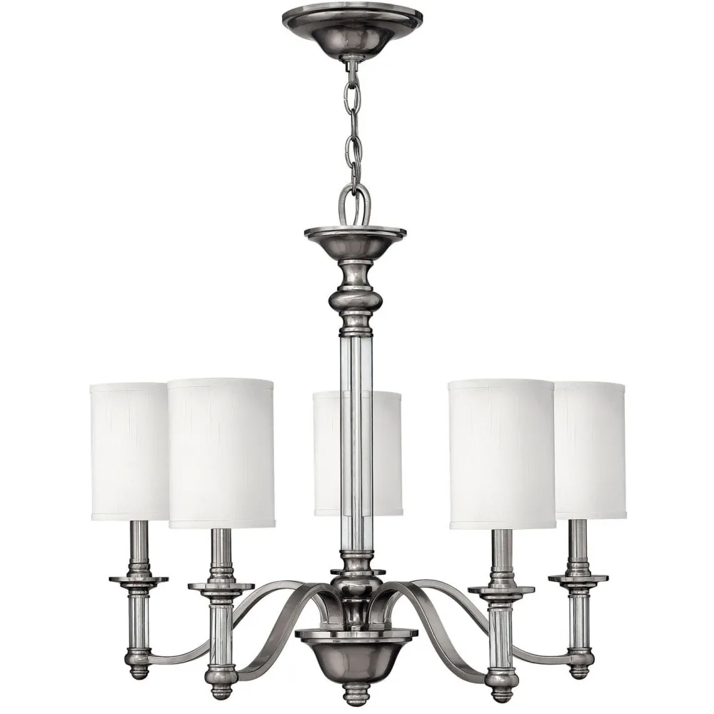 Elstead Kronleuchter LUANA in Nickel Ø:66cm kürzbar Lampe* Hängelampen|Esszimmer Lampen