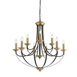 Hot Searchlight Kronleuchter Metall Ø 78 cm 9-flammig E14 in Bronze JORGE