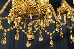 Invicta Interior Kronleuchter Metall Acryl L:80 cm E14 Kerzen Klassisch* Hängelampen|Kronleuchter