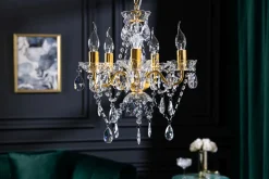 Invicta Interior Kronleuchter Metall Acryl Kerzen 5-flammig E14