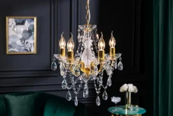 Invicta Interior Kronleuchter Metall Acryl Kerzen 5-flammig E14