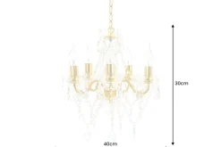 Invicta Interior Kronleuchter Metall Acryl Kerzen 5-flammig E14