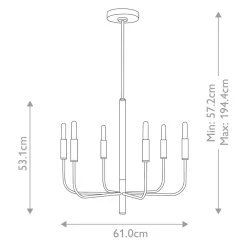 Best Elstead Kronleuchter Metall E14 61 cm breit höhenverstellbar