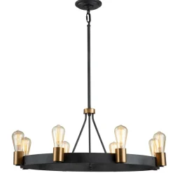 Hot Elstead Kronleuchter Metall E27 D: 82,9 cm H: max. 122,5 cm