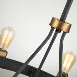 Hot Elstead Kronleuchter Metall E27 D: 82,9 cm H: max. 122,5 cm