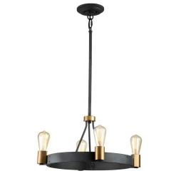 Elstead Kronleuchter Metall E27 rund Ø 54,9 cm in Zink Messing antik* Hängelampen|Schlafzimmer Lampen