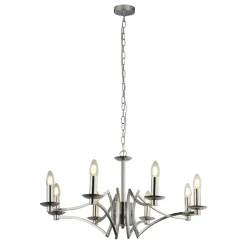 Sale Searchlight Kronleuchter Metall 8-flammig E14 Chrom Ø 72 cm AMANDA