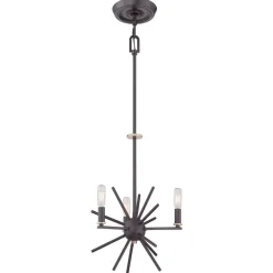 Outlet Elstead Kronleuchter Metall 3-flammig verstellbar in Bronze NELI