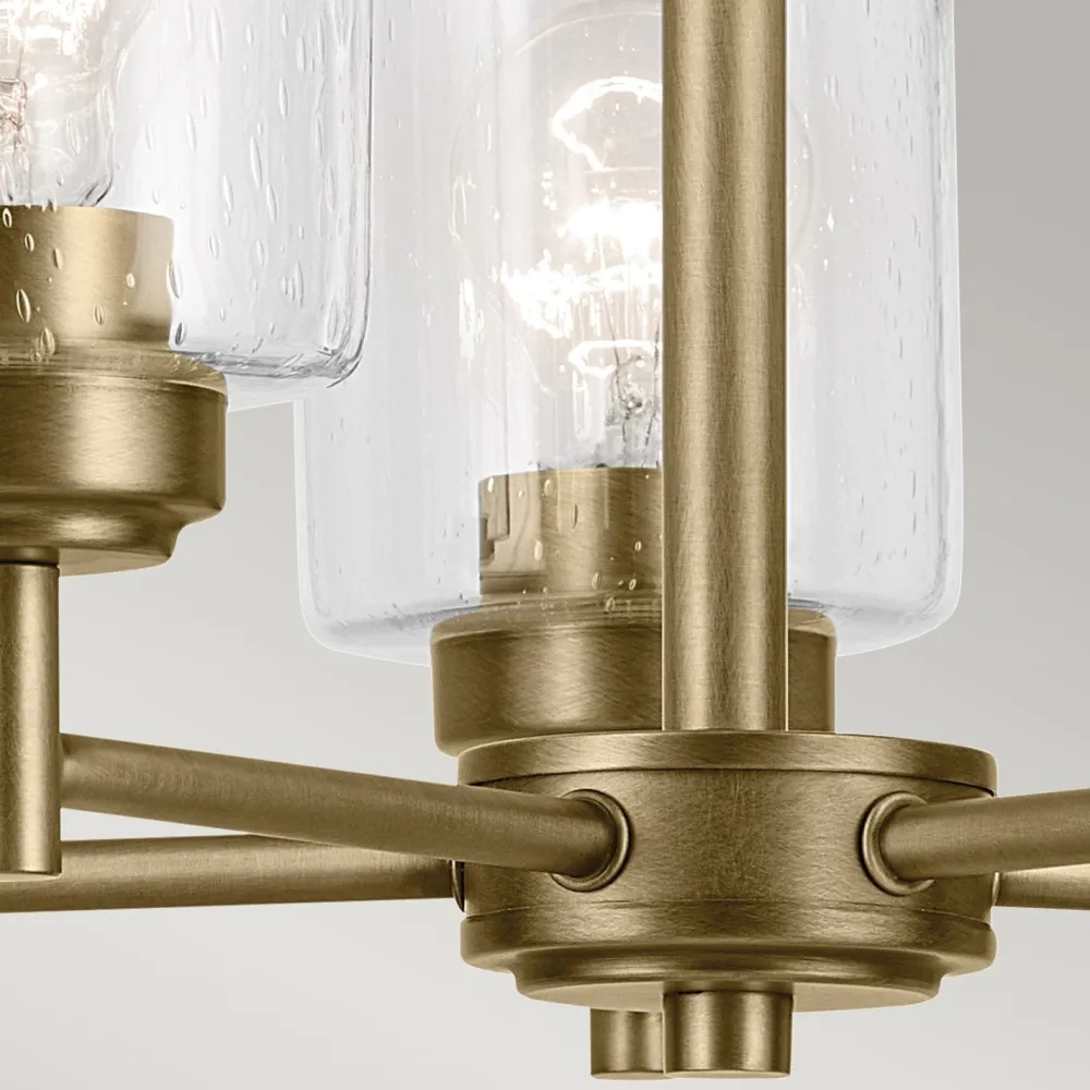 Discount Elstead Kronleuchter Metall Glas 50,2 cm breit H: max. 144,4 cm