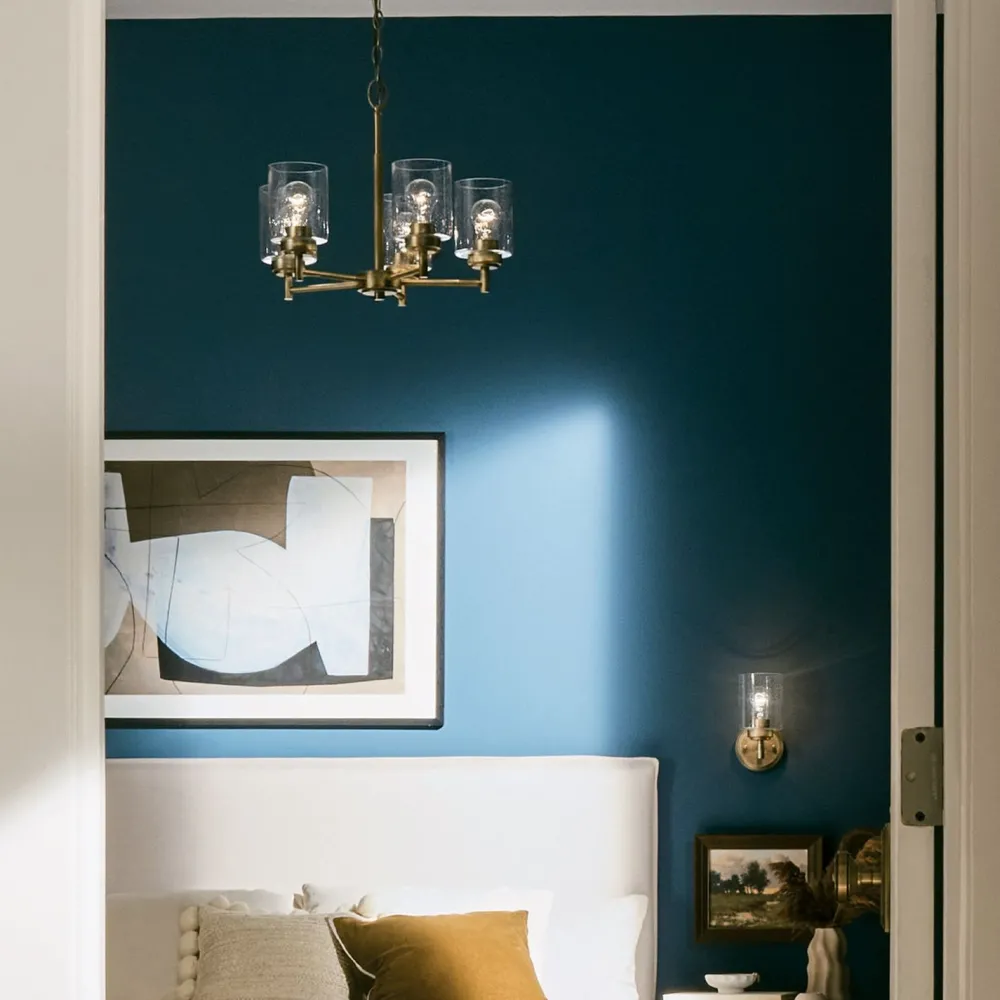 Discount Elstead Kronleuchter Metall Glas 50,2 cm breit H: max. 144,4 cm