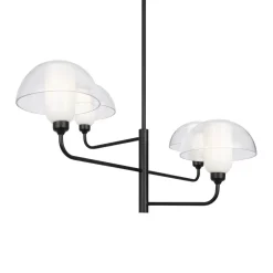 Maytoni Kronleuchter Metall Glas E14 90,6 cm breit Schwarz Weiß* Deckenleuchten|Esszimmer Lampen