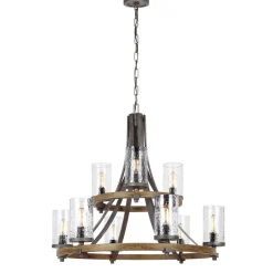 Elstead Kronleuchter Metall Glas E27 Ø 82,9 cm groß Rustikal* Wohnzimmerlampen|Esszimmer Lampen