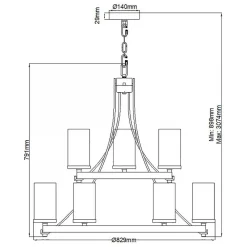 Elstead Kronleuchter Metall Glas E27 Ø 82,9 cm groß Rustikal* Wohnzimmerlampen|Esszimmer Lampen