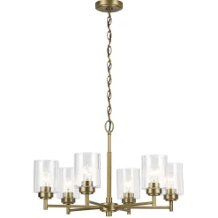 Elstead Kronleuchter Metall Glas B: 66 cm H: max. 145,2 cm 6x E27* Hängelampen|Wohnzimmerlampen