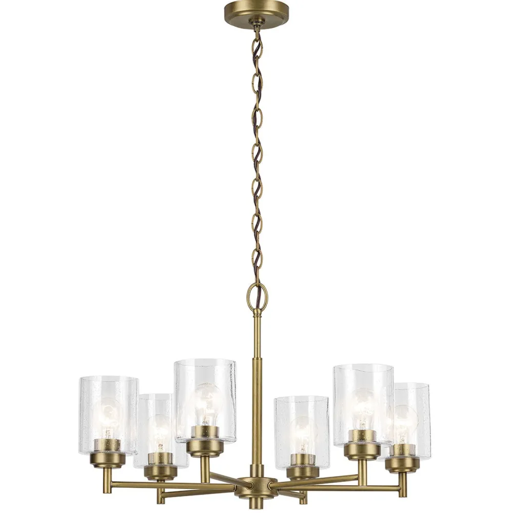 Elstead Kronleuchter Metall Glas B: 66 cm H: max. 145,2 cm 6x E27* Hängelampen|Wohnzimmerlampen