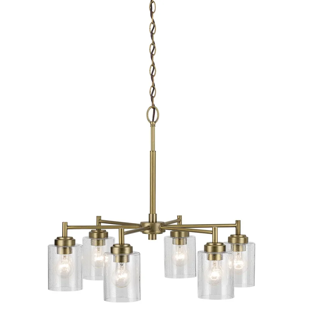 Elstead Kronleuchter Metall Glas B: 66 cm H: max. 145,2 cm 6x E27* Hängelampen|Wohnzimmerlampen