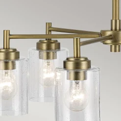 Elstead Kronleuchter Metall Glas B: 66 cm H: max. 145,2 cm 6x E27* Hängelampen|Wohnzimmerlampen