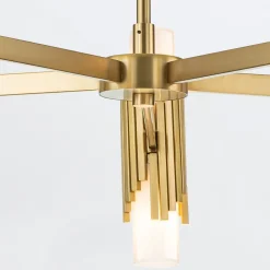 Outlet Elstead Kronleuchter Metall Glas E14 B: 106,7 cm in Messing antik Weiß