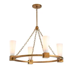 Hot Elstead Kronleuchter Metall Glas 83,8 cm breit H: max. 205,7 cm Ring