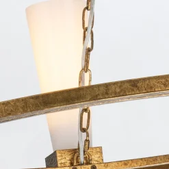 Hot Elstead Kronleuchter Metall Glas 83,8 cm breit H: max. 205,7 cm Ring