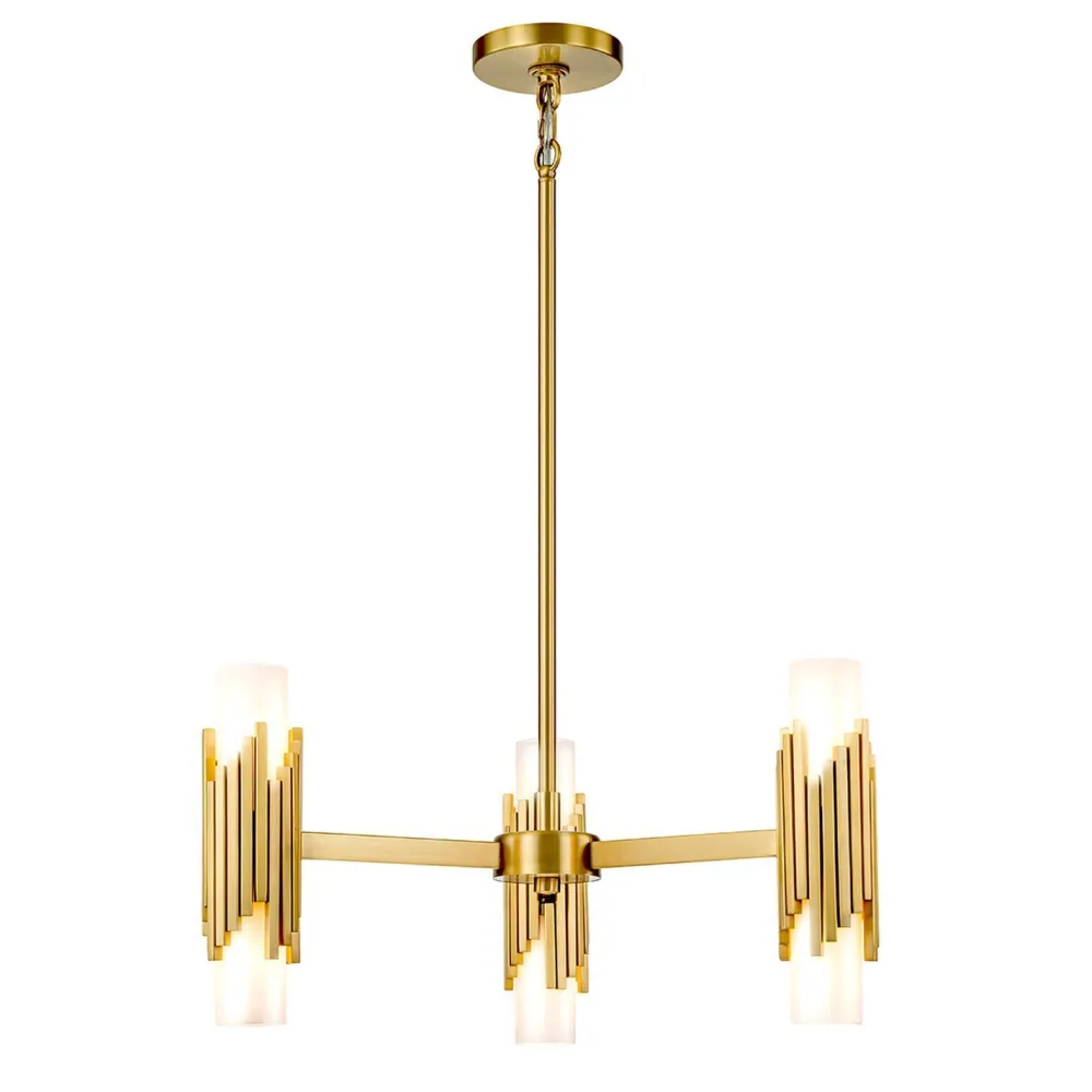 Elstead Kronleuchter Metall Glas B: 66 cm H: max. 141,4 cm 6x E14* Hängelampen|Wohnzimmerlampen