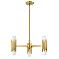 Elstead Kronleuchter Metall Glas B: 66 cm H: max. 141,4 cm 6x E14* Hängelampen|Wohnzimmerlampen