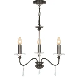 Hot Elstead Kronleuchter Metall Glas Klassisch in Bronze antik