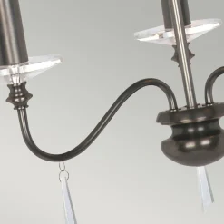 Hot Elstead Kronleuchter Metall Glas Klassisch in Bronze antik