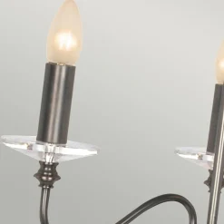 Hot Elstead Kronleuchter Metall Glas Klassisch in Bronze antik