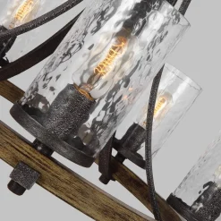 Elstead Kronleuchter Metall Glas D: 61 cm rund Rustikal* Hängelampen|Esszimmer Lampen