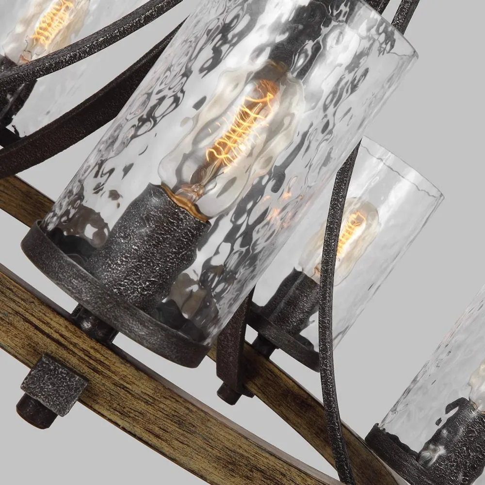 Elstead Kronleuchter Metall Glas D: 61 cm rund Rustikal* Hängelampen|Esszimmer Lampen