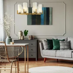 Outlet Maytoni Kronleuchter Metall Glas B: 76 cm E27 Modern KAYA