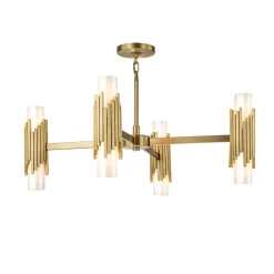 Elstead Kronleuchter Metall Glas 83,8 cm breit Modern verstellbar* Wohnzimmerlampen|Esszimmer Lampen