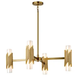 Elstead Kronleuchter Metall Glas 83,8 cm breit Modern verstellbar* Wohnzimmerlampen|Esszimmer Lampen