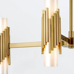 Elstead Kronleuchter Metall Glas 83,8 cm breit Modern verstellbar* Wohnzimmerlampen|Esszimmer Lampen